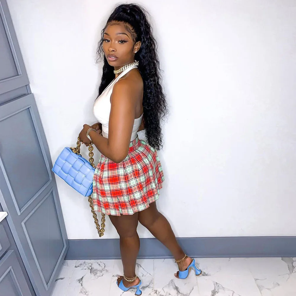 

Aesthetic Jk Two Piece Outfits for Women Summer 2021 Trendy Clothing Crop Top and Mini Skirts Lounge Wear Matching Sets