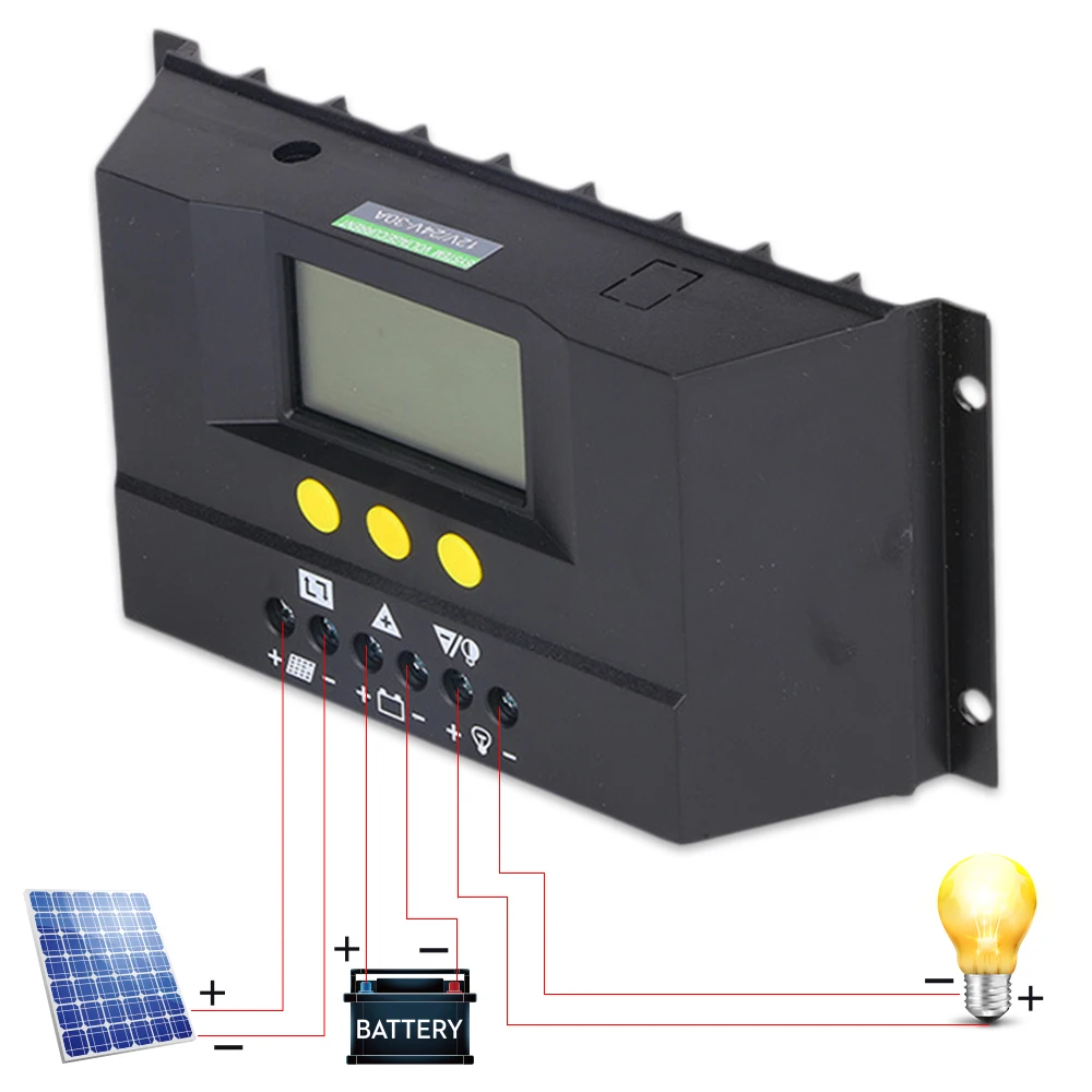 PowMr PWM 30A 48В Солнечный контроллер LCD PV Панель Контроллер заряда батареи Солнечная