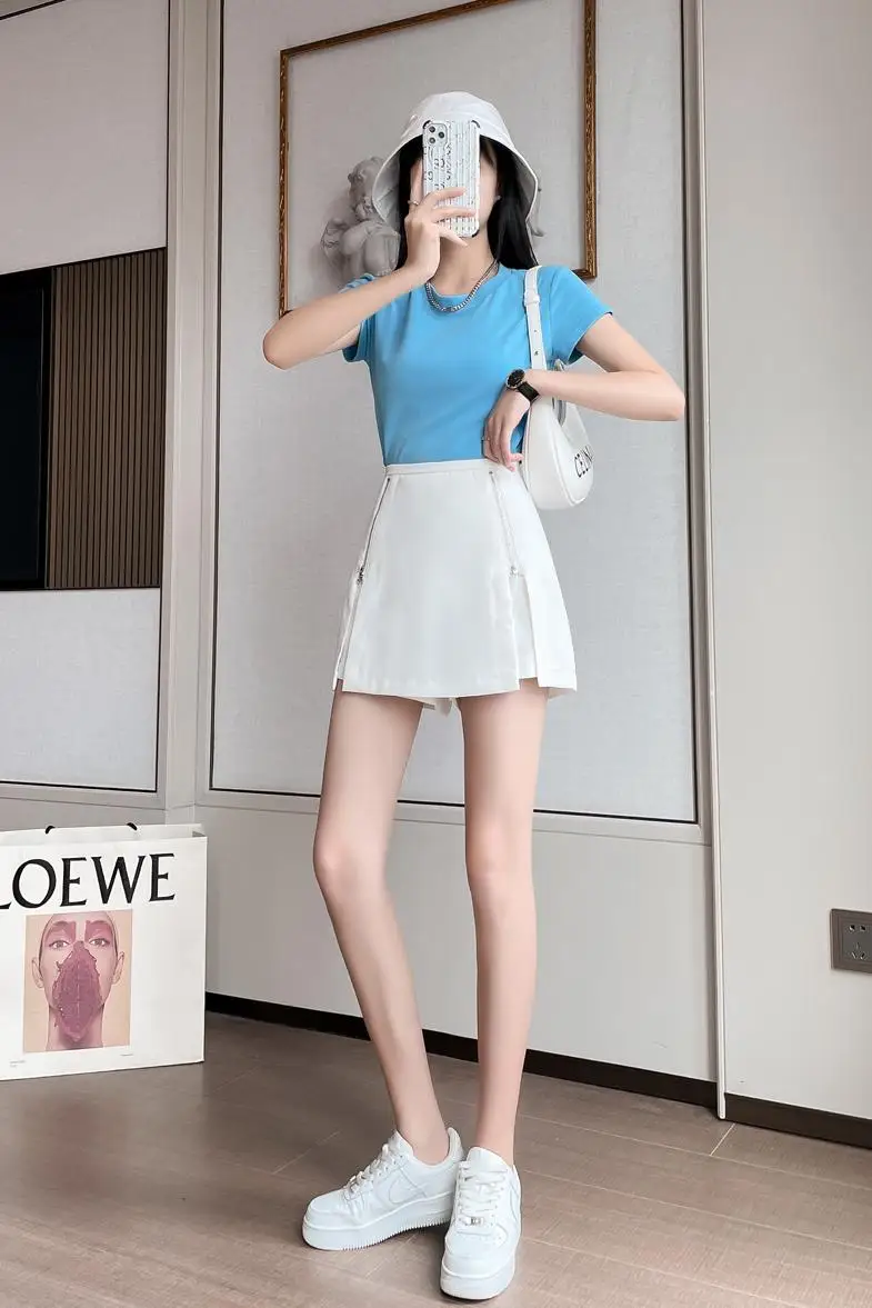 

Summer Women's Skirt 2021 New Korean Version of High Waist Mini Skirt Female School Girls Sexy Cute Pleated Skirt Zipper