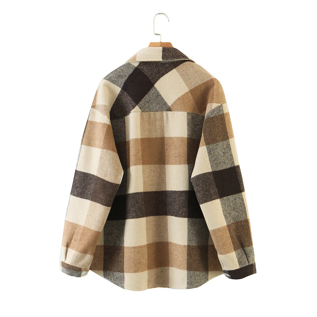 

Vintage Plaid Women Oversize Thick Woolen Shirts 2020 Fall Fashion Ladies Long Sleeve Red Plaid Blouses Tops Casual Coat Clothes