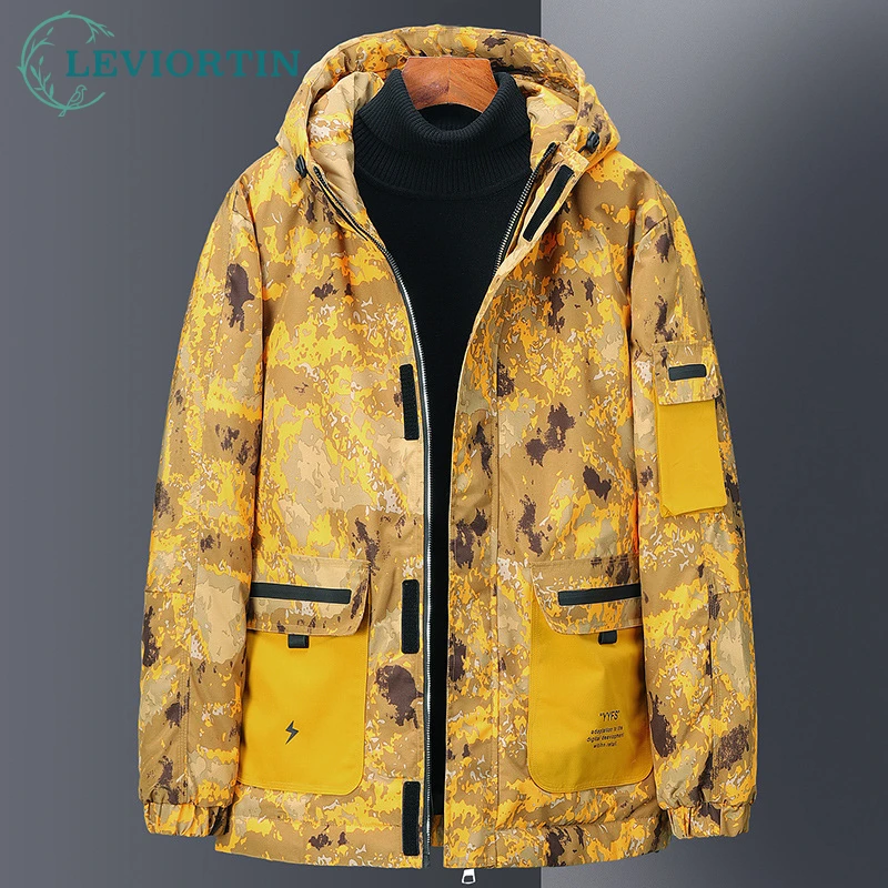 

Brand Winter Parkas Men Warm Thick Windproof Jacket Men Duck Down Multi-pocket Hooded Camouflage Waterproof Outwear Jackets Coat