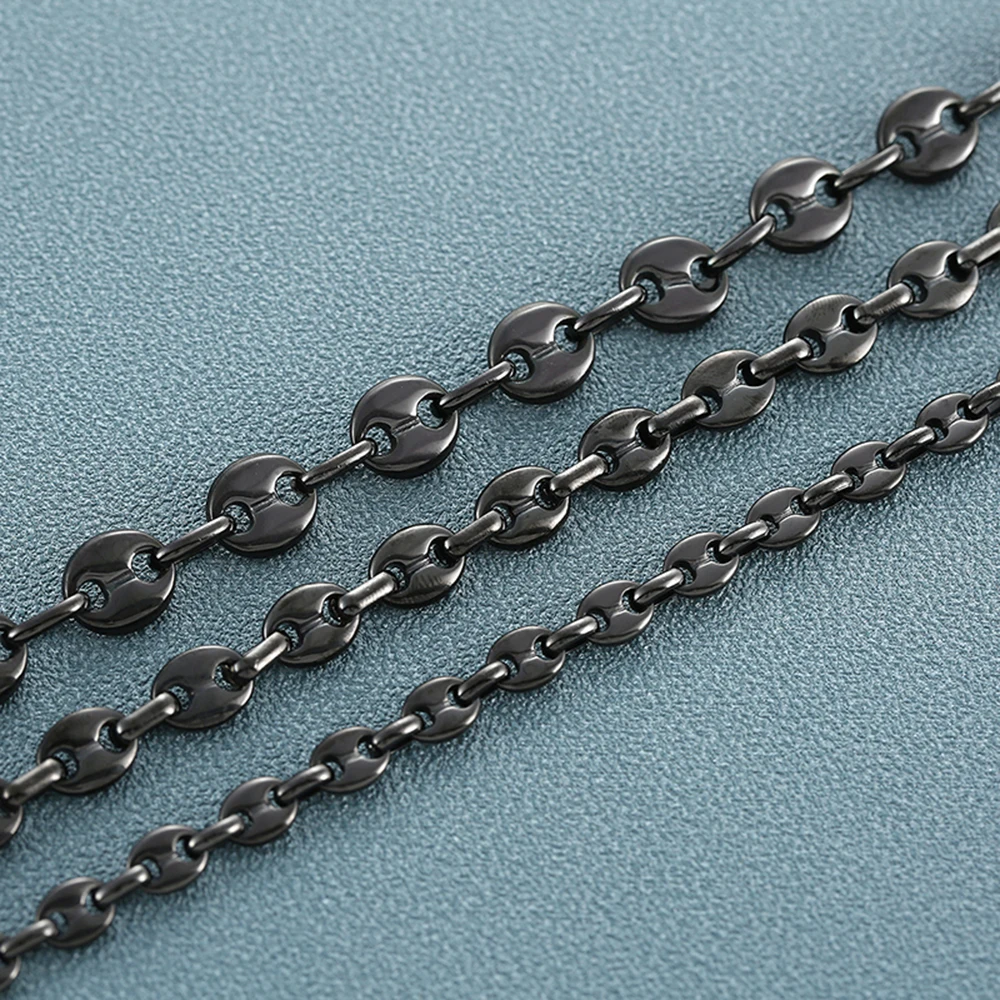 Цепочка с плетением кофейных зерен для мужчин ожерелье из нержавеющей стали в