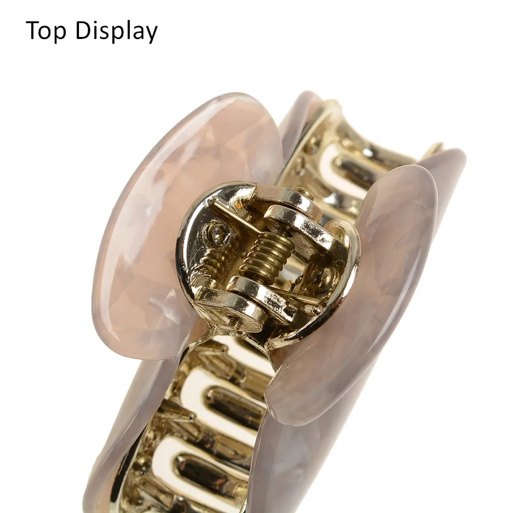 

1PC Women Ladies Girls Beautiful Acrylic Hairpin Hair Claw Clip Barette Fashion Gold Crab Hairgrip Clamp Nice Hair Accessories