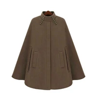 fashion womens coat autumn winter ponchos capes mid length shawl sleeveless cloak jacket clothes