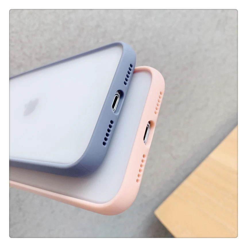 

Camera Protection Bumper Phone Cases For iPhone 12 11 Pro XS Max XR X 8 7 6 6S Plus SE 2020 Translucent Matte Shockproof Cover