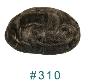 Eversilky парик из тонкой кожи " x 10" индийские Remy человеческие волосы натуральные мужские замена системы V петля мужской парик - Парик Цвет: 310 #