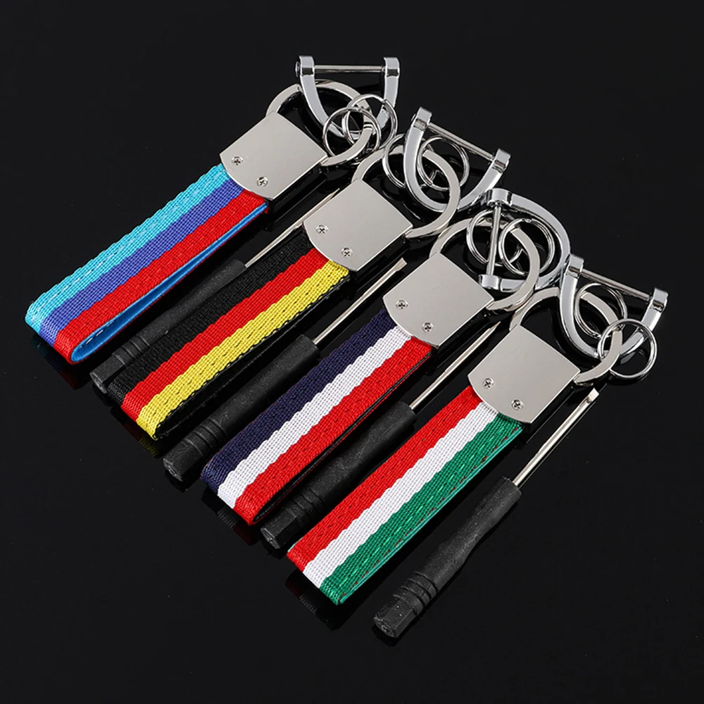 New Fashion Design Creative Car Accessory 3D Metal Zinc Alloy Webbing Key Chain Ring For M France Germany Italy | Автомобили и