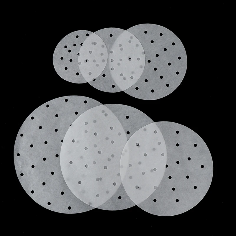 

50pcs 5/6/7/8/9/10 Inches Bamboo Basket Round Non Stick Steamer Paper Kitchen Cooking Bamboo Steamer Dim Sum Paper
