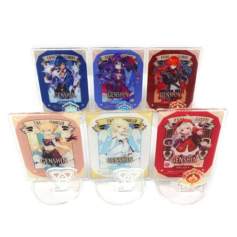 

Genshin Impact Anime Special Acrylic Figure Stand Diluc Mona Model Plate Desk Decor Toy Collection Props