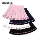 Зимняя и летняя Универсальная юбка для танцев короткая юбка с высокой талией в студенческом стиле пикантная Короткая мини-юбка с эластичным поясом для девочек s