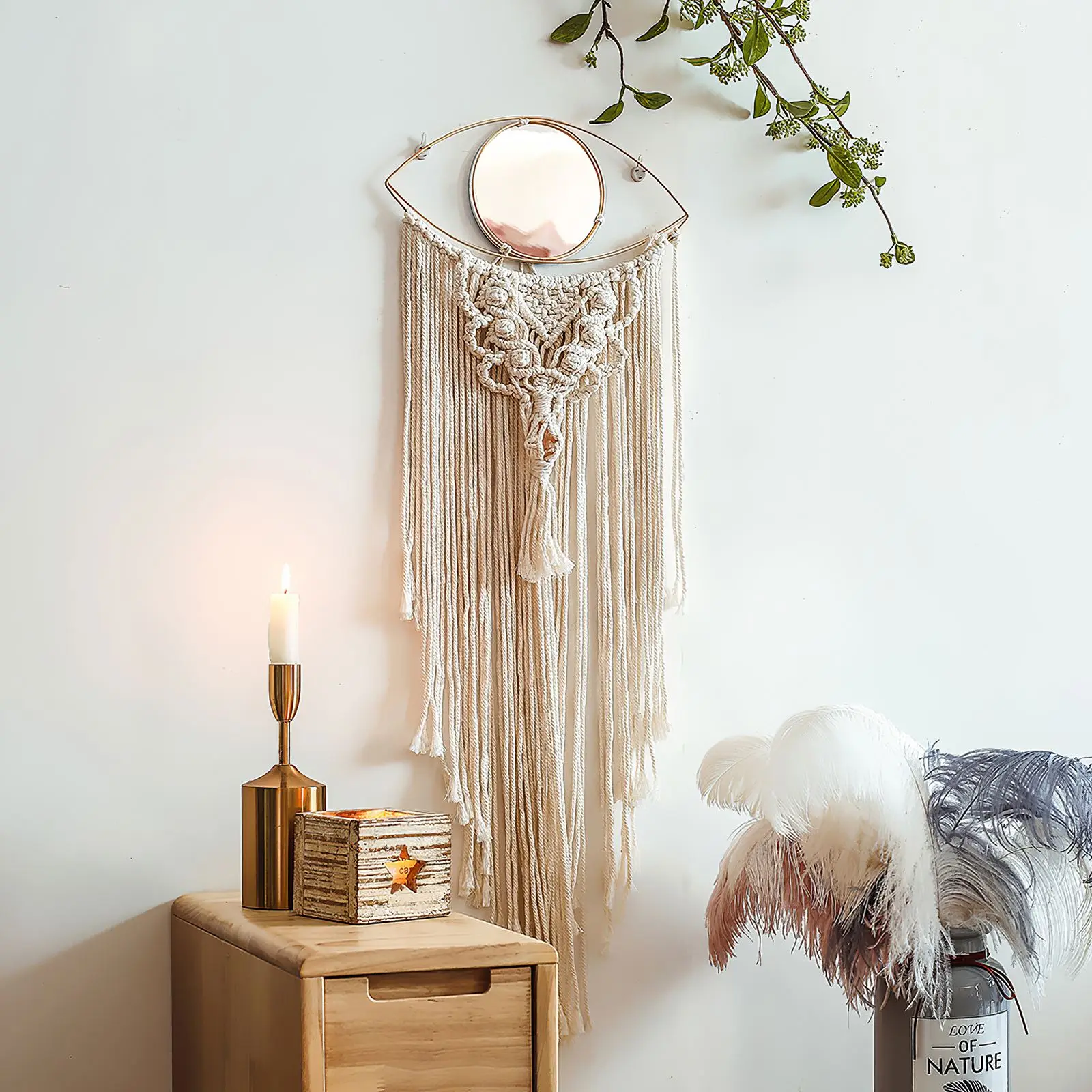 

Woven Wall Tapestry Exquisite Workmanship Hanging Woven Decor Modern Style Wall Hanging Ornament Natural and Eco-Friendly