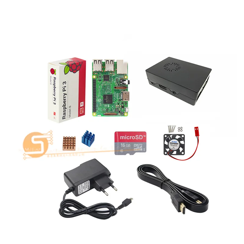 Raspberry Pi 3 Model B +/3 стартовый комплект UK + Корпус SD-карта на 16 /32 ГБ вентилятор адаптер