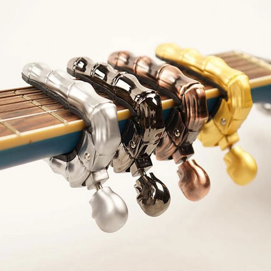 Сплав Гитара Capo череп ручка дизайн для электрической классической акустической