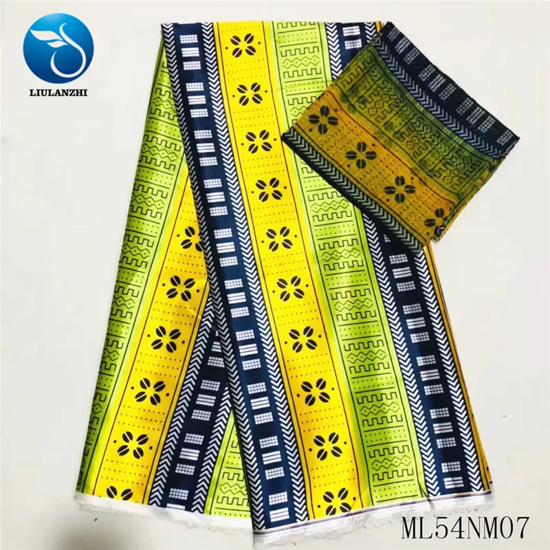 ML54NM0728 LIULANZHI африканская шелковая ткань лента шелковая ткань 4+ 2 ярдов Анкара Красная атласная ткань для платья Горячая Распродажа ML54NM07 - Цвет: ML54NM0728