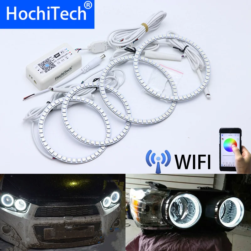 

Wi-Fi, Беспроводной с несколькими цветами RGB Цвет светодиодный ангельские глаза гало кольца Дневной светильник DRL для Chevrolet AVEO Sonic зубная щётка ...