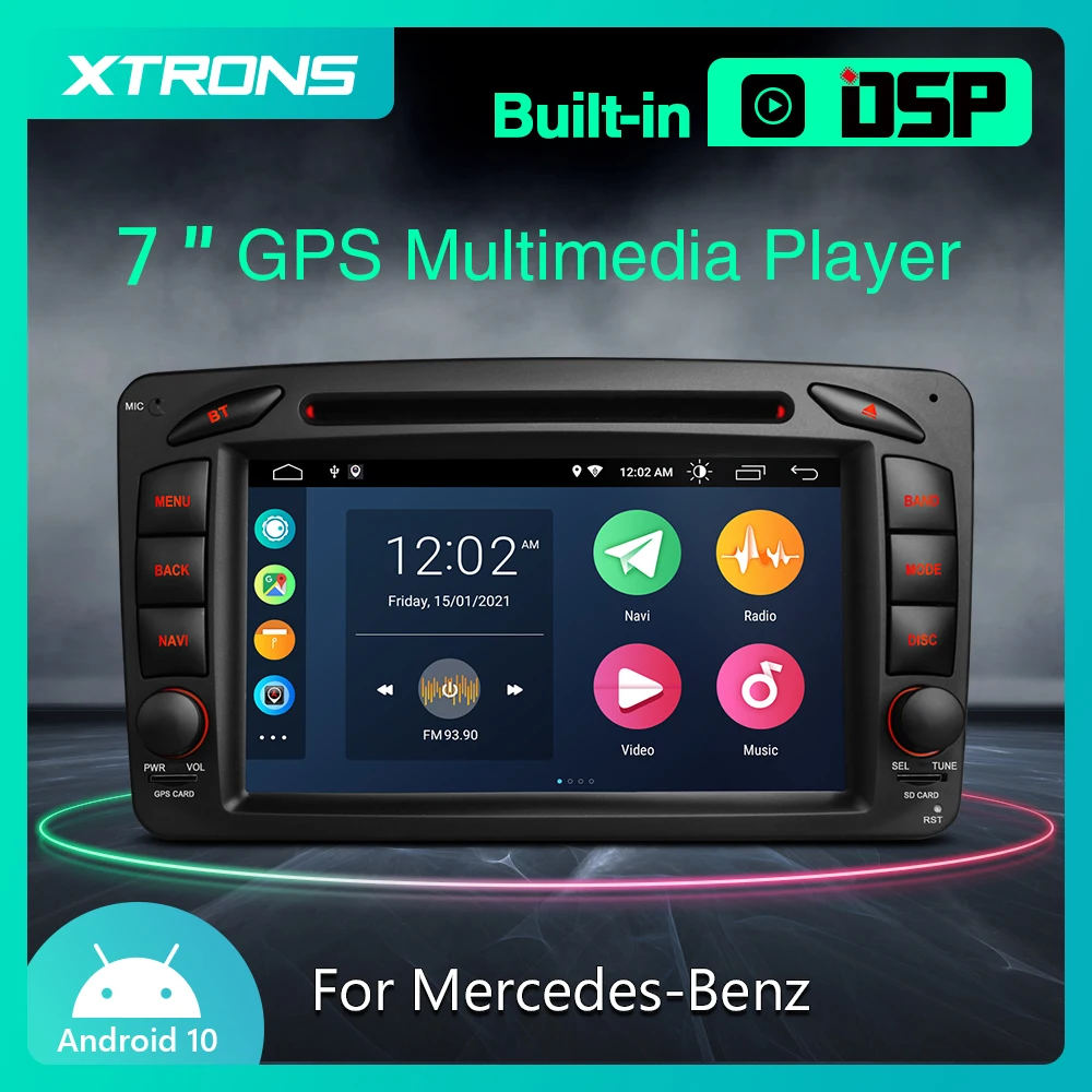 XTRONS 7 &quotандроид 10 0 автомобильный DVD плеер GPS для Mercedes Benz A W168 c класса W203 CLK класс W209