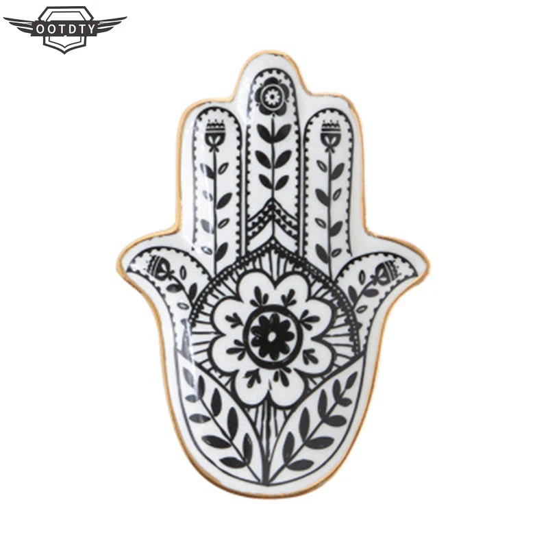 

Керамическая посуда и тарелки в форме небольшой руки, Декоративные ювелирные изделия, тарелка, ожерелье, поднос для хранения