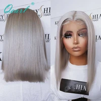 wig for women human hair full lace wig short bob lace front wig 13x4 light grey platinum blonde straight virgin hair 150 qearl