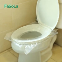 fasola 10 piecesbag disposable toilet seat cover protector plastic film stickers toilet mat paper pads bathroom accessories