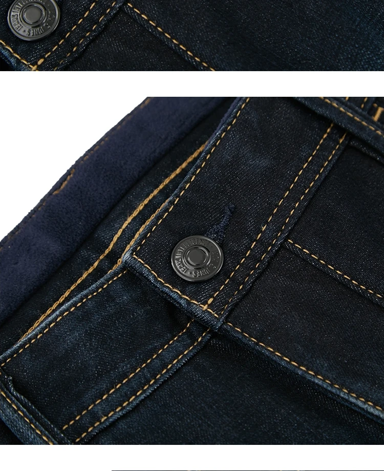 JackJones мужские зимние хлопковые Стрейчевые джинсы, теплые джинсовые штаны, мужская одежда 219332587