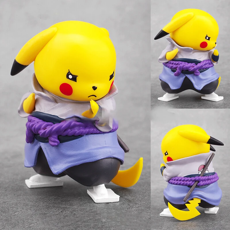 

TOMY Pokemon Model Pikachu Anime Toy Cos Arale Naruto Sasuke 10cm Doll Toys Ornaments New Year Gifts for Friends and Kids