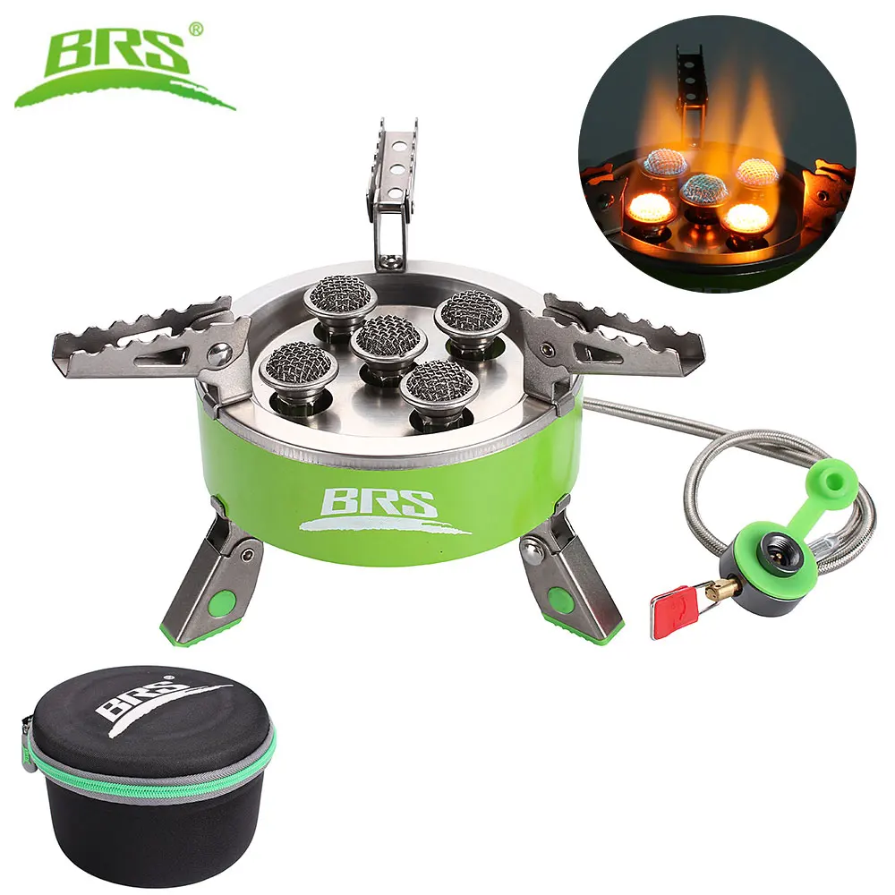 BRS Outdoor Camping Gas Stoves 7000W Portable Foldable Gas Burners Travel Hiking High Power Stainless Steel Furnaces BRS-75