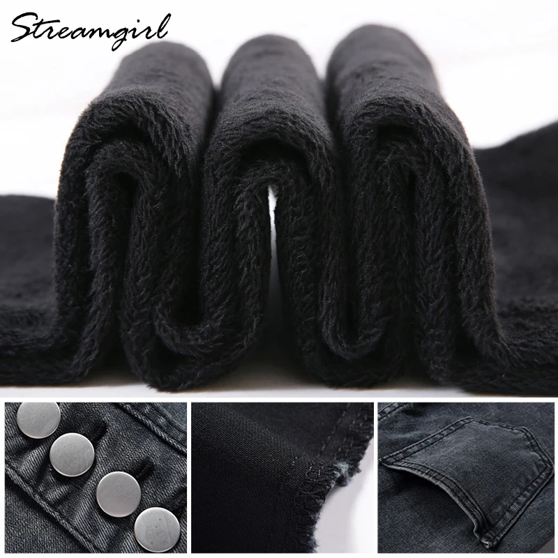 

Blue Flared Jeans For Women Winter 2020 Skinny Mom Women's Denim Pants Velvet Ladies Fleece Vintage Jeans High Waist Warm Jean