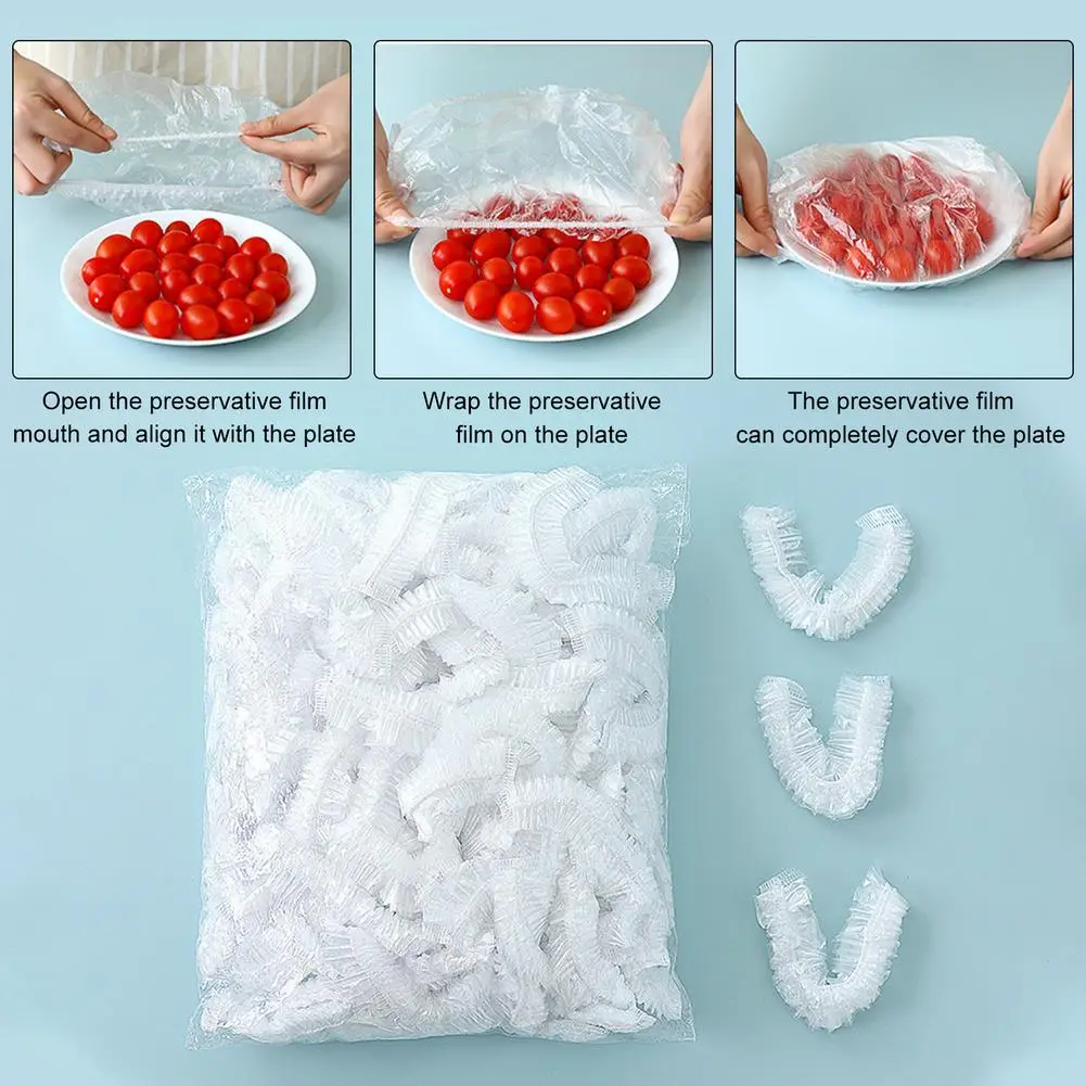

100PCS /Bag Preservative Film Reusable Film For Food Storage Household Refrigerator Food Fruit Plastic Fresh-keeping Cover
