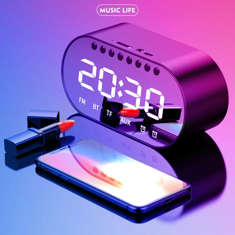 Многофункциональные настольные часы с Bluetooth-динамиком FM TF AUX светодиодные