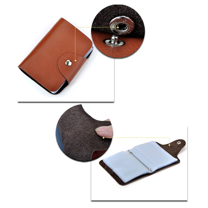 

Genuine Leather 26PCS card slot Card Holder Housekeeper Multifunction Hasp Credit Card Cover Case Women Men Card Wallet