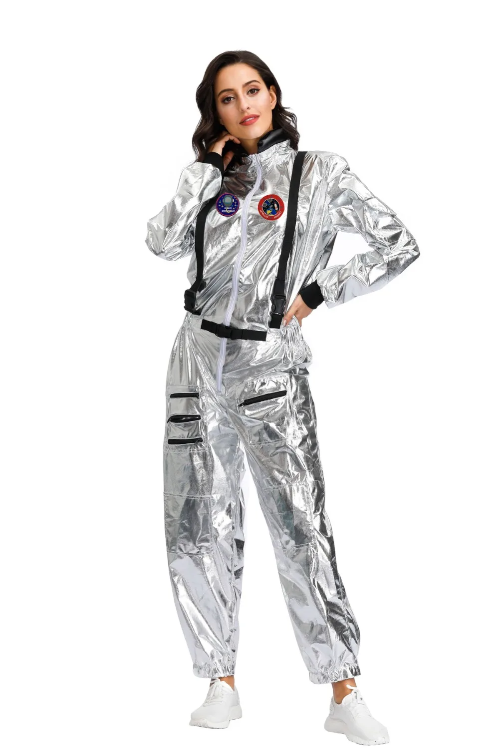 Men Astronaut Alien Spaceman Cosplay Halloween Costumes Carnival Party Adult Women Pilots Outfits Group Couple Matching Clothes