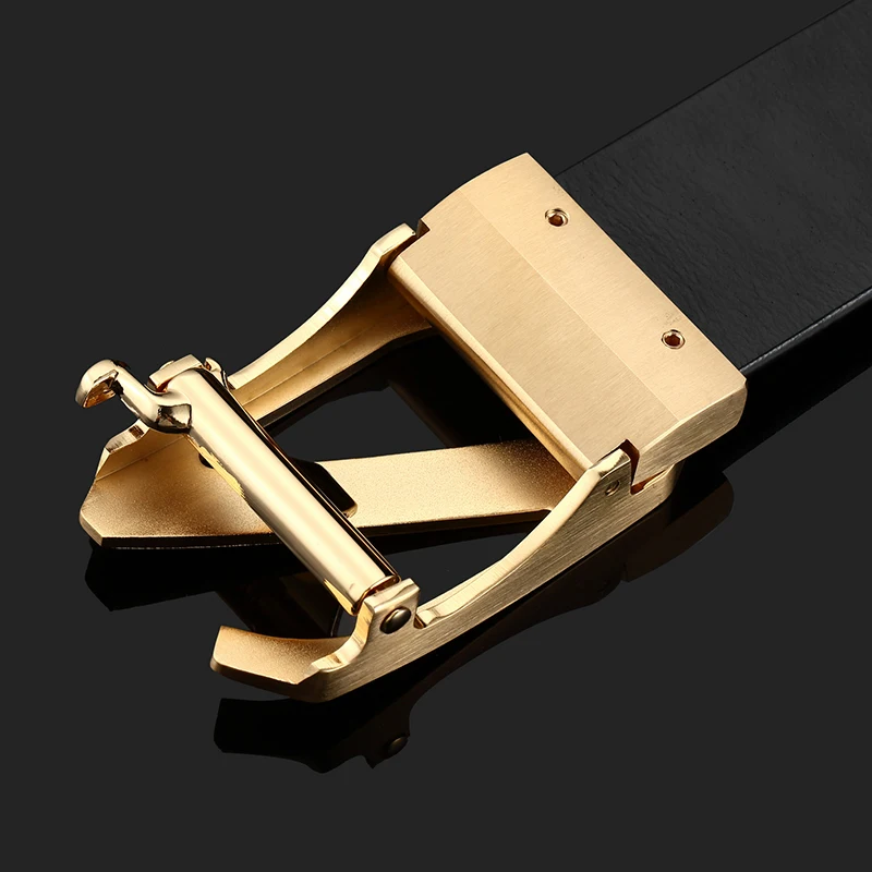 Мужской ремень из натуральной кожи модный мужской латуни с автоматической