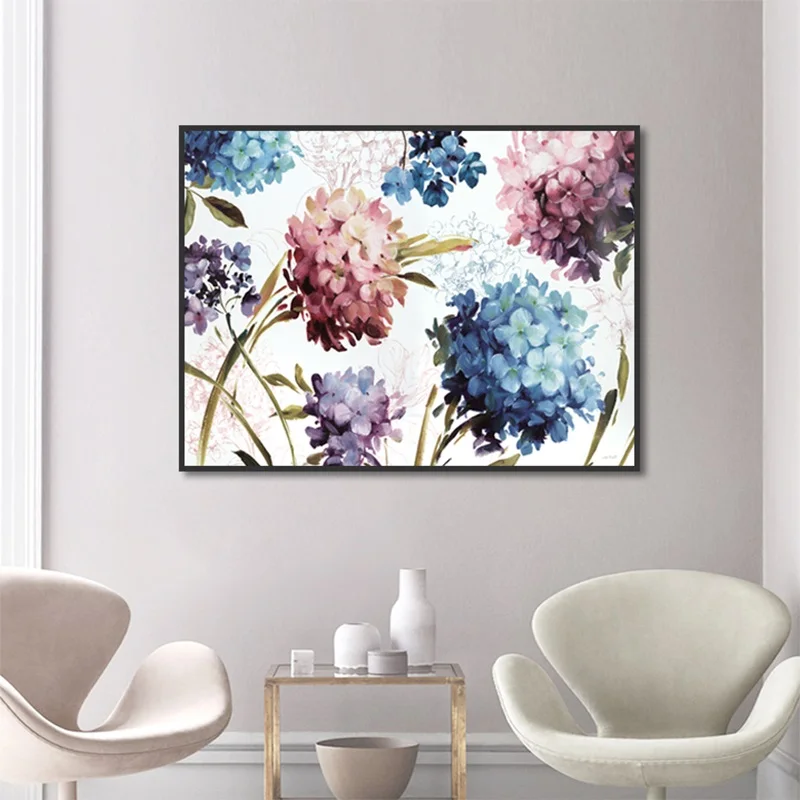 

Beautiful Hydrangea Poster Art Print Flower Canvas Painting Picture Home Wall Art Aisle Painting Modern Decoration Customization