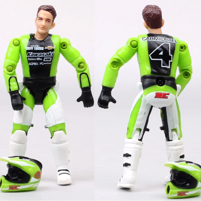 

1/18 Scale Road Champs #4 Ricky Carmichael Kawasaki KX250R Action Figure MXS Motocross Bike Model Motorcycle Diecast Toy Gift