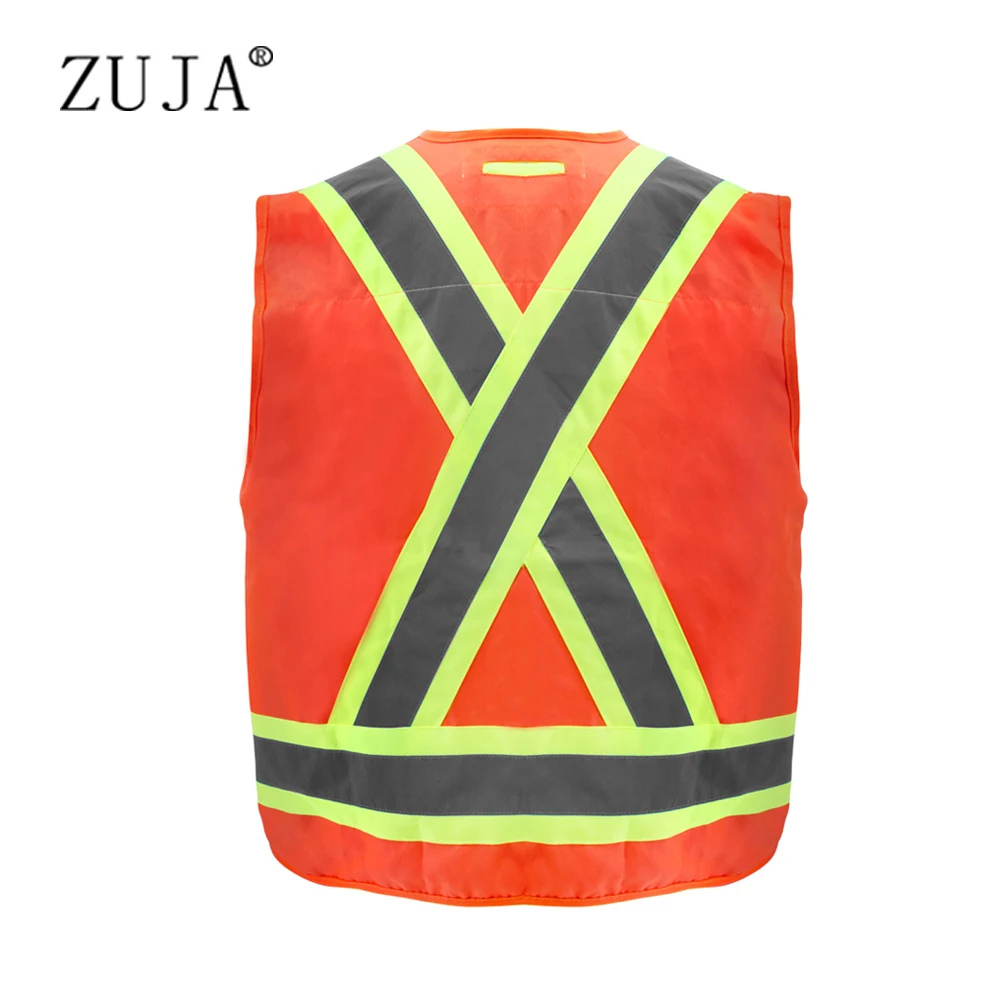 Защитный жилет ZUJA с высокой видимостью светоотражающая одежда оранжевый мужской