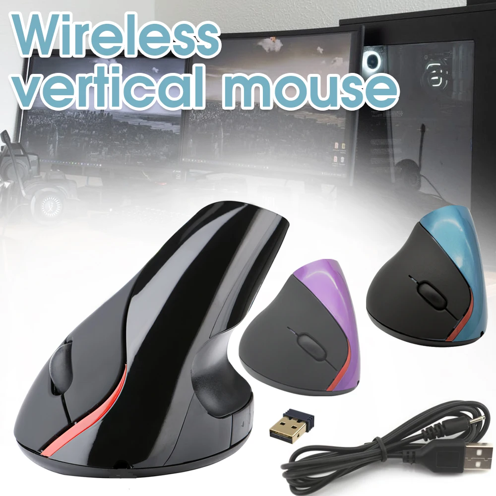 

Беспроводная Вертикальная мышь SPASH 2,4G, эргономичная оптическая мышь 256 Гц, 1600DPI, перезаряжаемая с USB-приемником для ПК, ноутбука, офиса