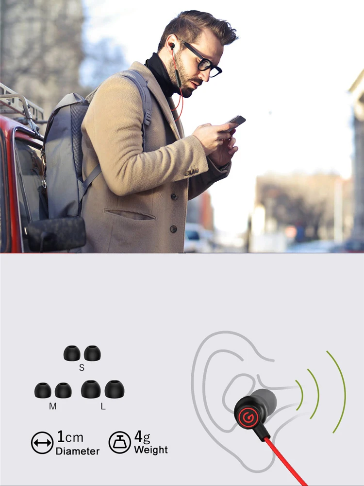 GEVO Bluetooth 5,0 наушники IPX6 водонепроницаемые наушники-вкладыши беспроводные наушники спортивные басы Наушники с микрофоном для IPhone XIaomi huawei
