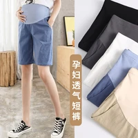 high quality cotton linen maternity shorts pregnant women summer thin loose short pants pregnancy outside khaki black trousers