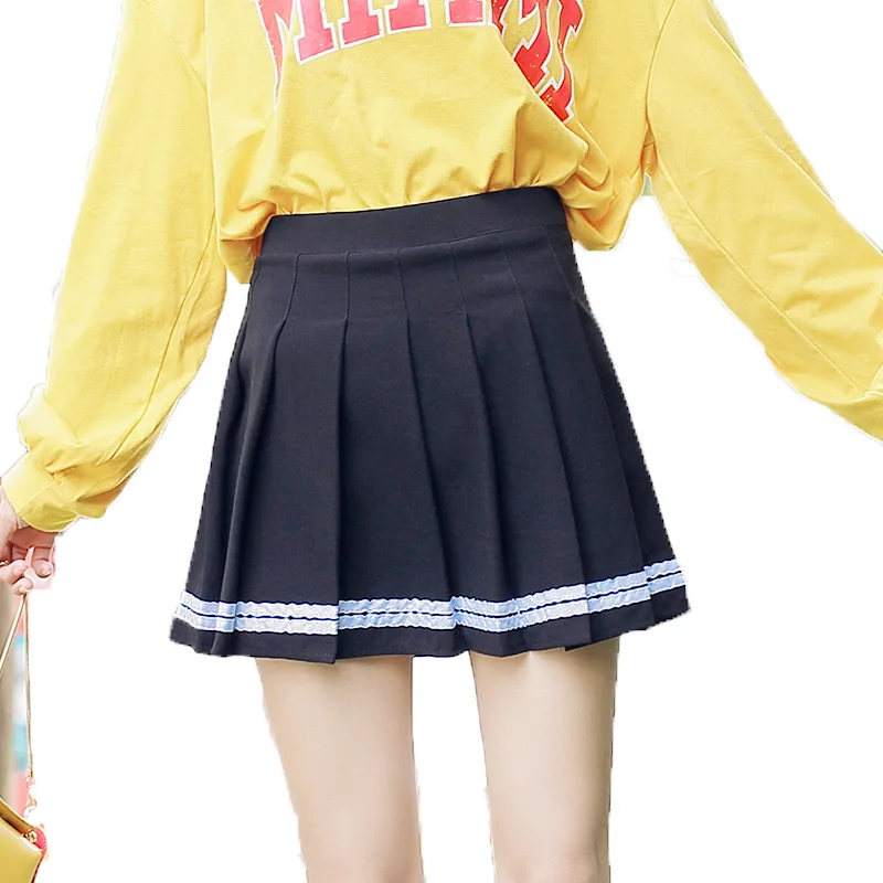 

Plaid High Waist Girls Japanese Style JK School Uniform Student Pleated Mini Skirt With Safety Pants Cosplay Costumes 4 Colors