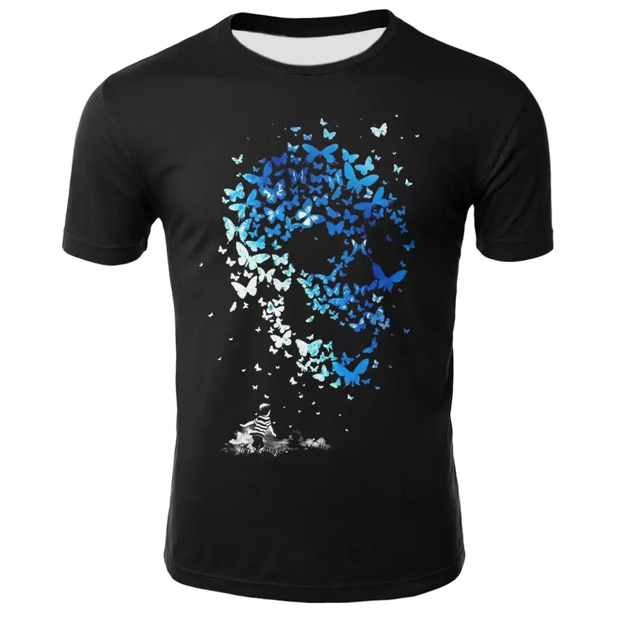 

Skull T shirt Men Skeleton T-shirt Punk Leisure Tshirt Gun T shirts 3d Print T-shirt Vintage Men Clothing Summer tops 3D shirt