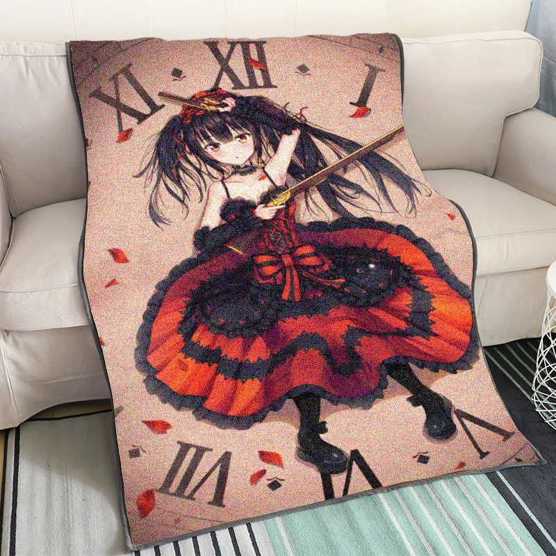 Anime Date A Live Blanket Cosplay DIY Custom Tokisaki Kurumi Yoshino Cloak Flannel Warm Air Blankets 39x59inch |