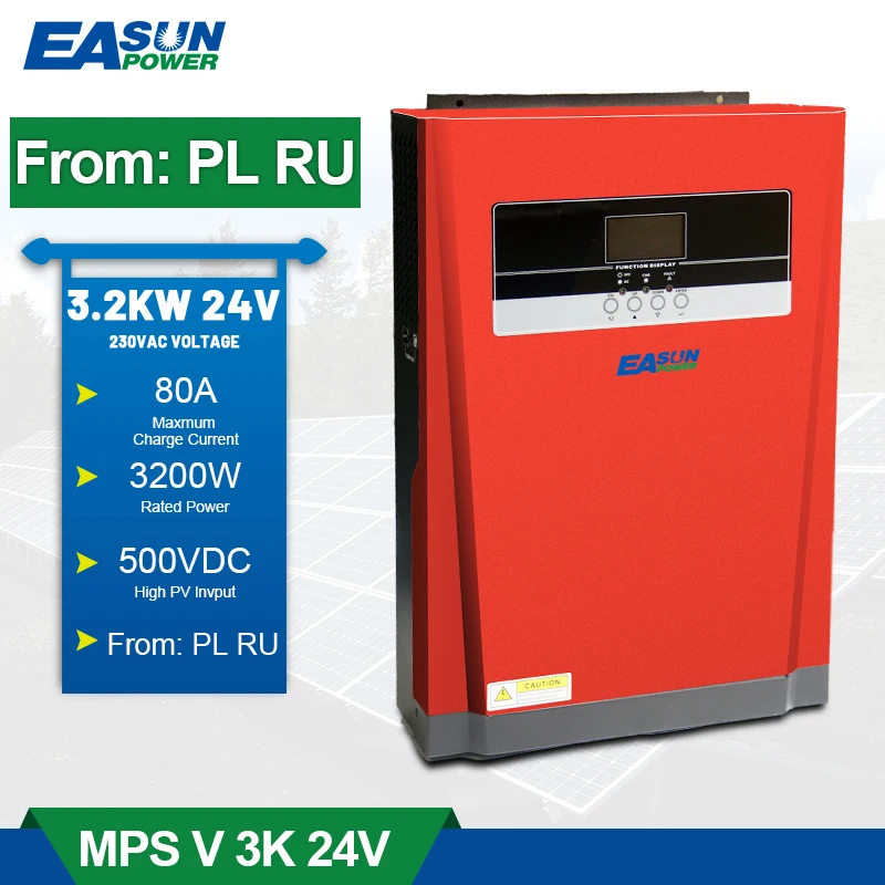 Источник питания EASUN 3200 Вт Солнечный инвертор MPPT 80A зарядное устройство 24 В
