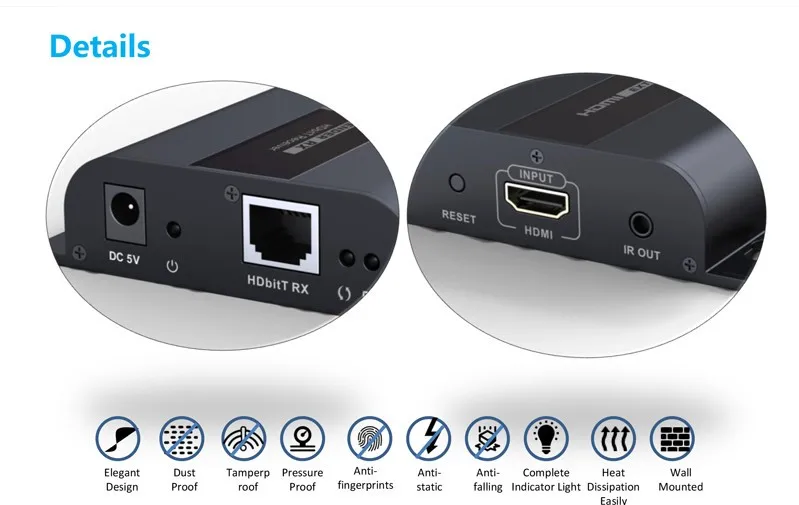 Удлинитель HDMI LKV383 HDbitT Extender обеспечивает сигнал Full HD 1080P до 120 м поддерживает