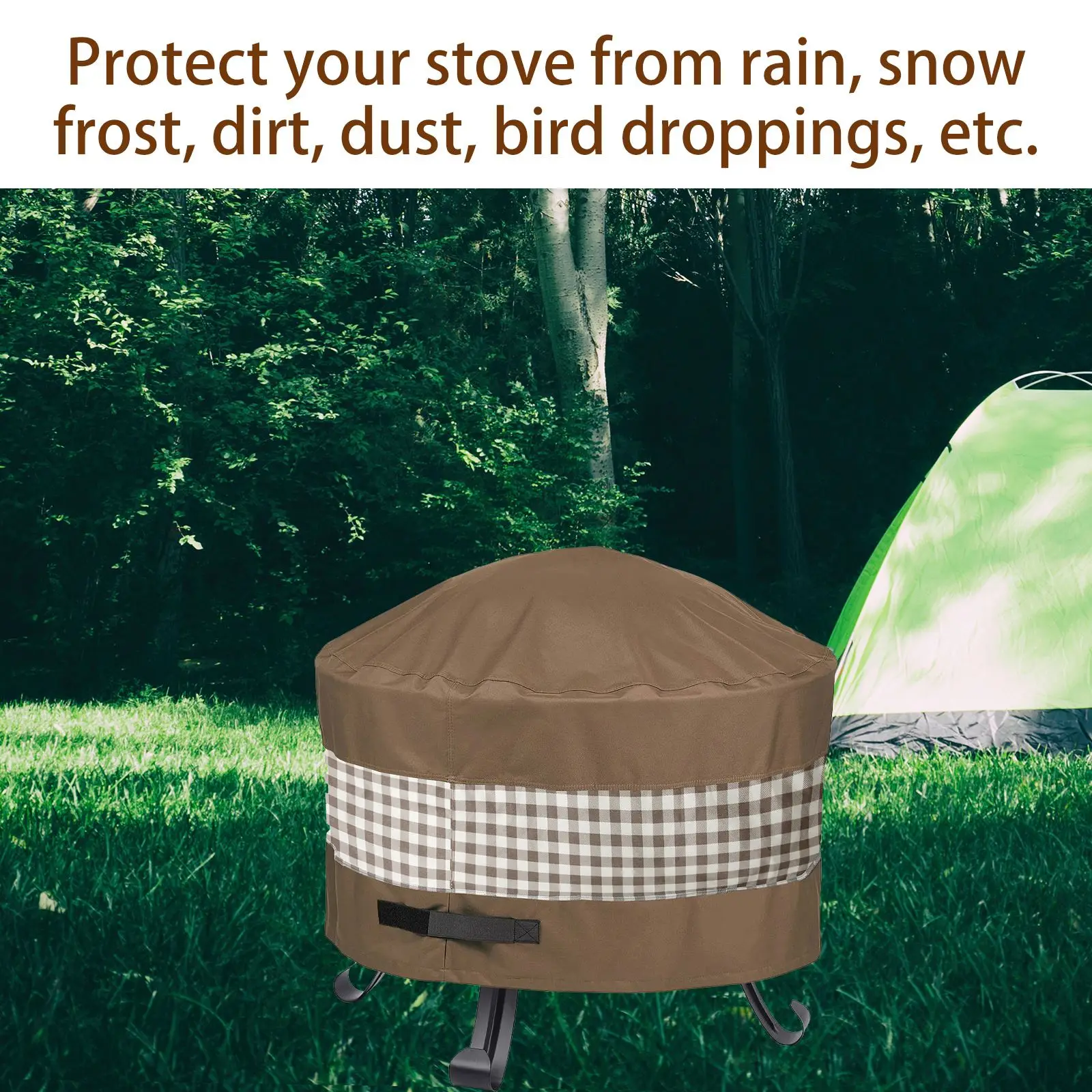 

4 Sizes Waterproof Round Fire Pit Dust Cover Patio Firepit Bowl Table Covers For Garden Balcony Camping Outdoor Furniture