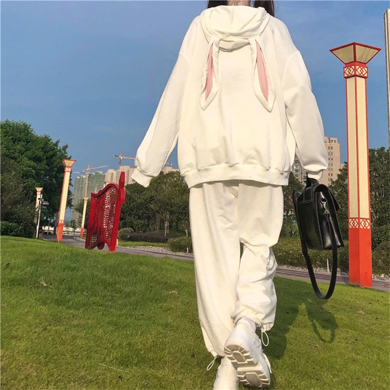 

Long Sleeve Hooded Sweatshirt Spring and Autumn Loose Cute Kawaii Hooded Casual Plus Size Fashion Women