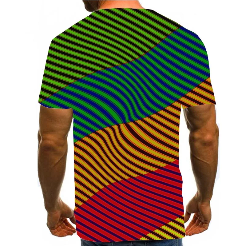 

Men's Graphic T Shirts 3D Print Shirt Summer Tees Colorful Abstract Pattern Tops Rainbow