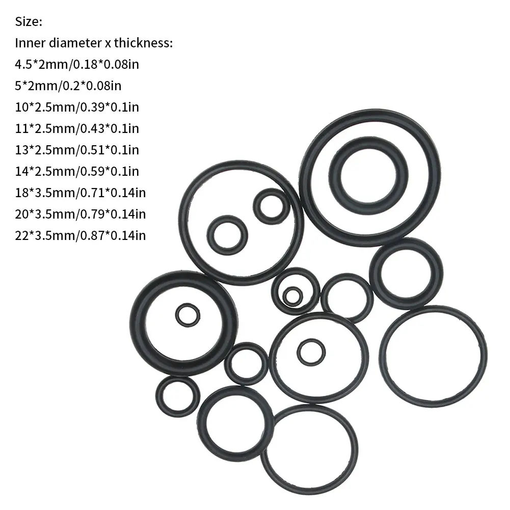 

279PCS Rubber O-Rings Assortment Kit NBR Sealing Plumbing Auto Repair Gasket Black Washer Seals High Quality For Car Gasket
