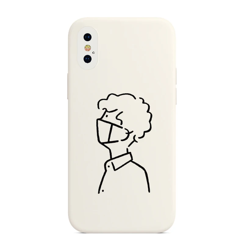 

white mask boy Pattern Mobile Phone case for Apple iphone XR 6S 7 8 PLUS SE 2020 11 12 PRO MAX XS HUAWEI P20 P30 Pro Back cover