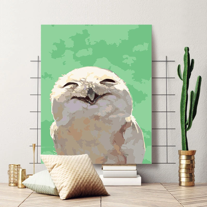 Милый маленький зверь кролик Пингвин сова картина по номерам картины маслом