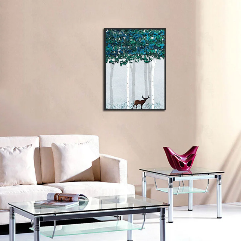 

European-style painted big tree ellaus canvas painting and wall painting living room sofa background art furniture decoration